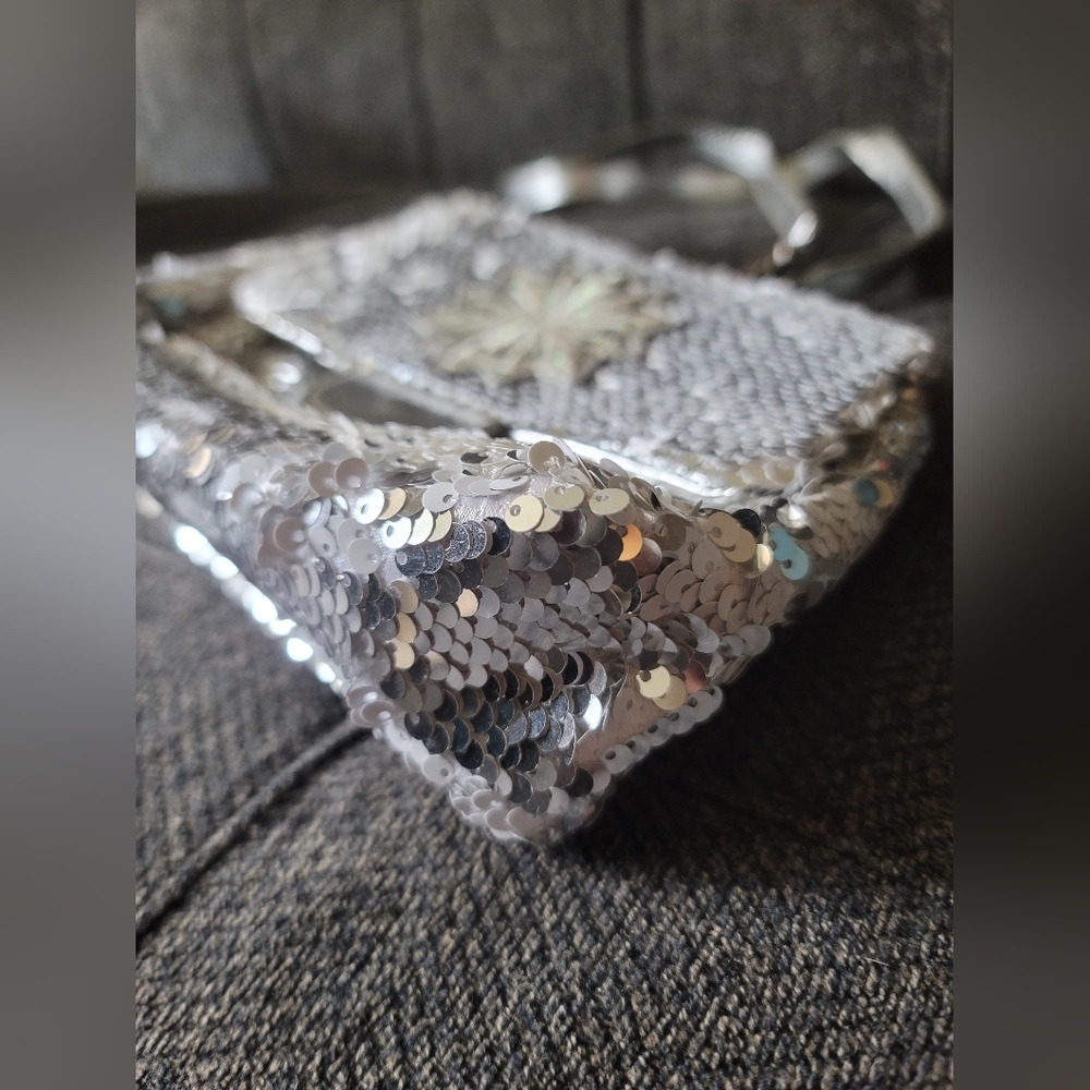 Disney Frozen Silver Sequins Crossbody - Picture 2 of 8
